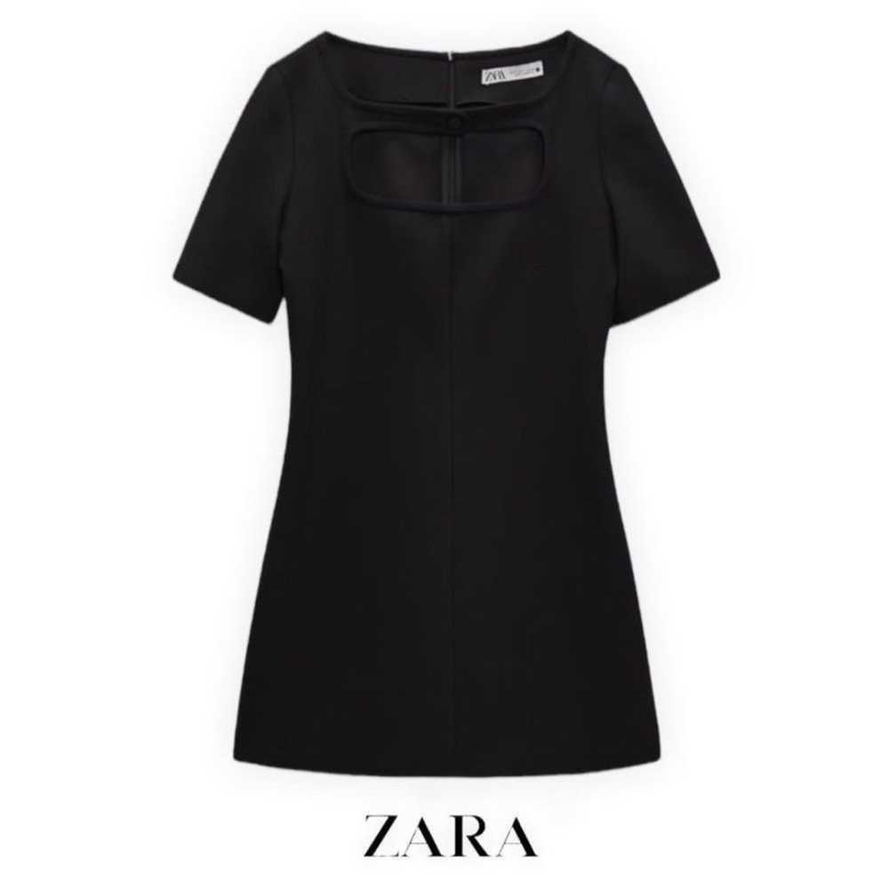 ZARA cut out black mini dress size small - image 2