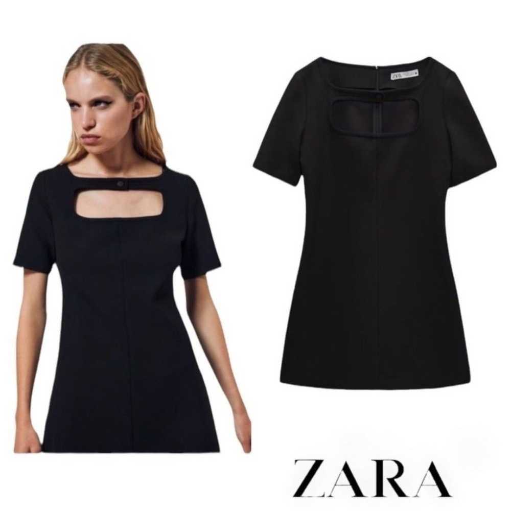 ZARA cut out black mini dress size small - image 3