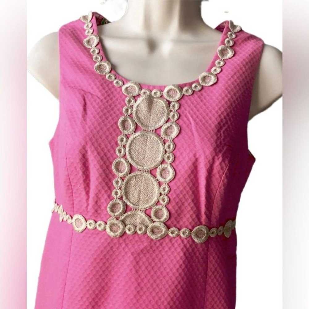 Lilly Pulitzer Dress 4 Pink Shift Dress Golden Em… - image 4