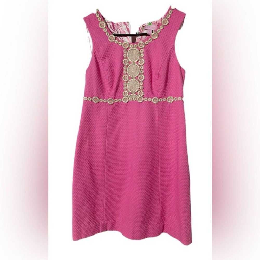 Lilly Pulitzer Dress 4 Pink Shift Dress Golden Em… - image 5