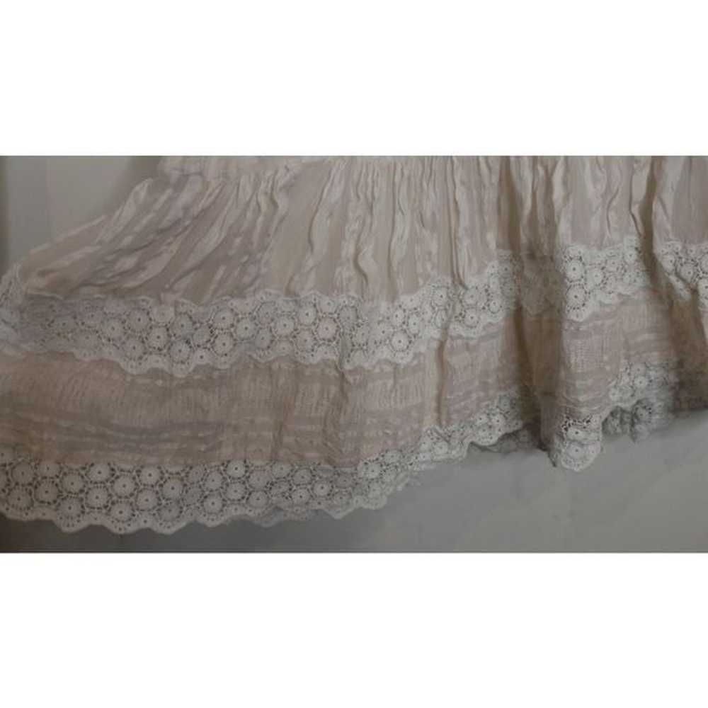 Rebecca Taylor Baby Pink White Lace Tiered Mini S… - image 4