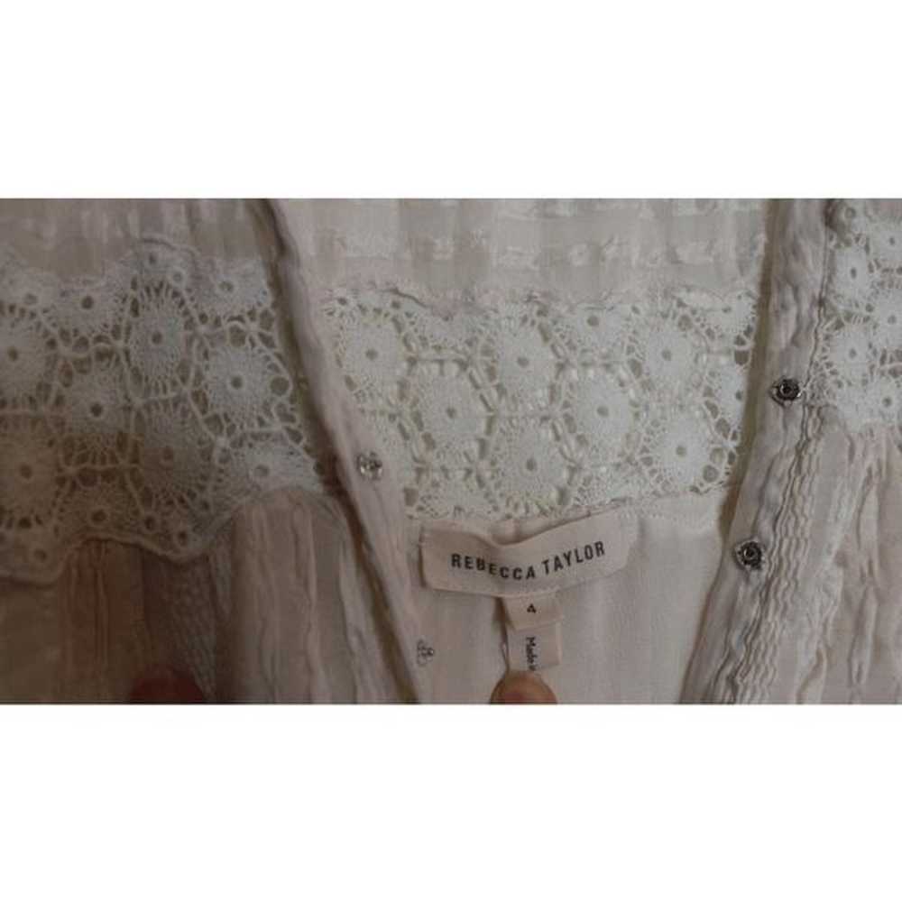 Rebecca Taylor Baby Pink White Lace Tiered Mini S… - image 5
