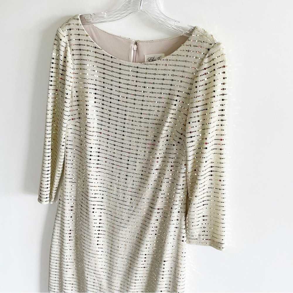 $148 Eliza J Gold Mirrored Sequin 3/4 Sleeve Dress - image 4
