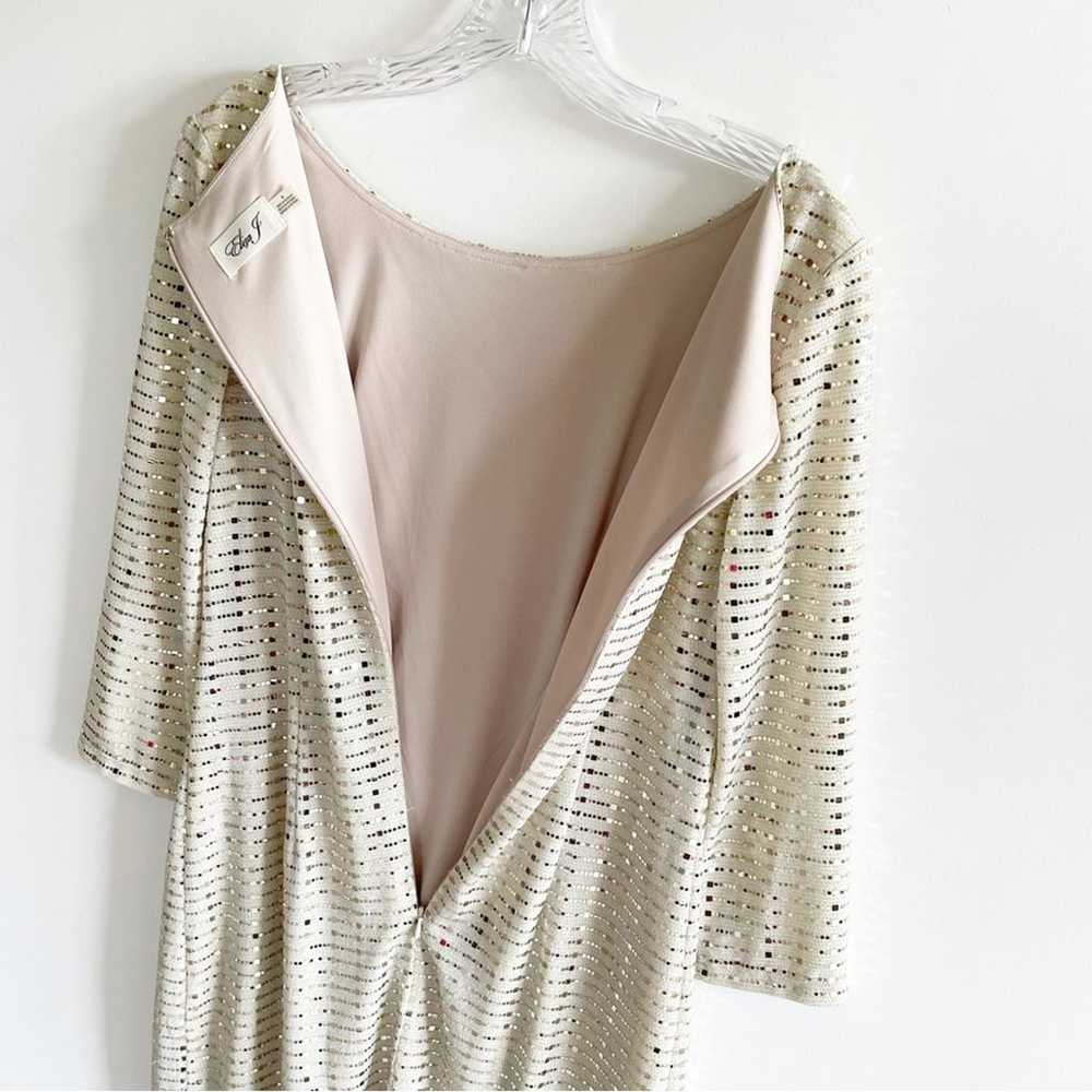 $148 Eliza J Gold Mirrored Sequin 3/4 Sleeve Dress - image 6