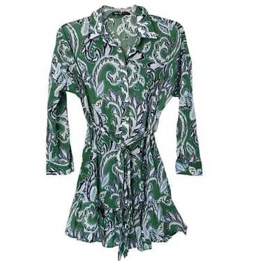 ZARA Shirt Dress Size Medium Flounce Ruffle Cotto… - image 1