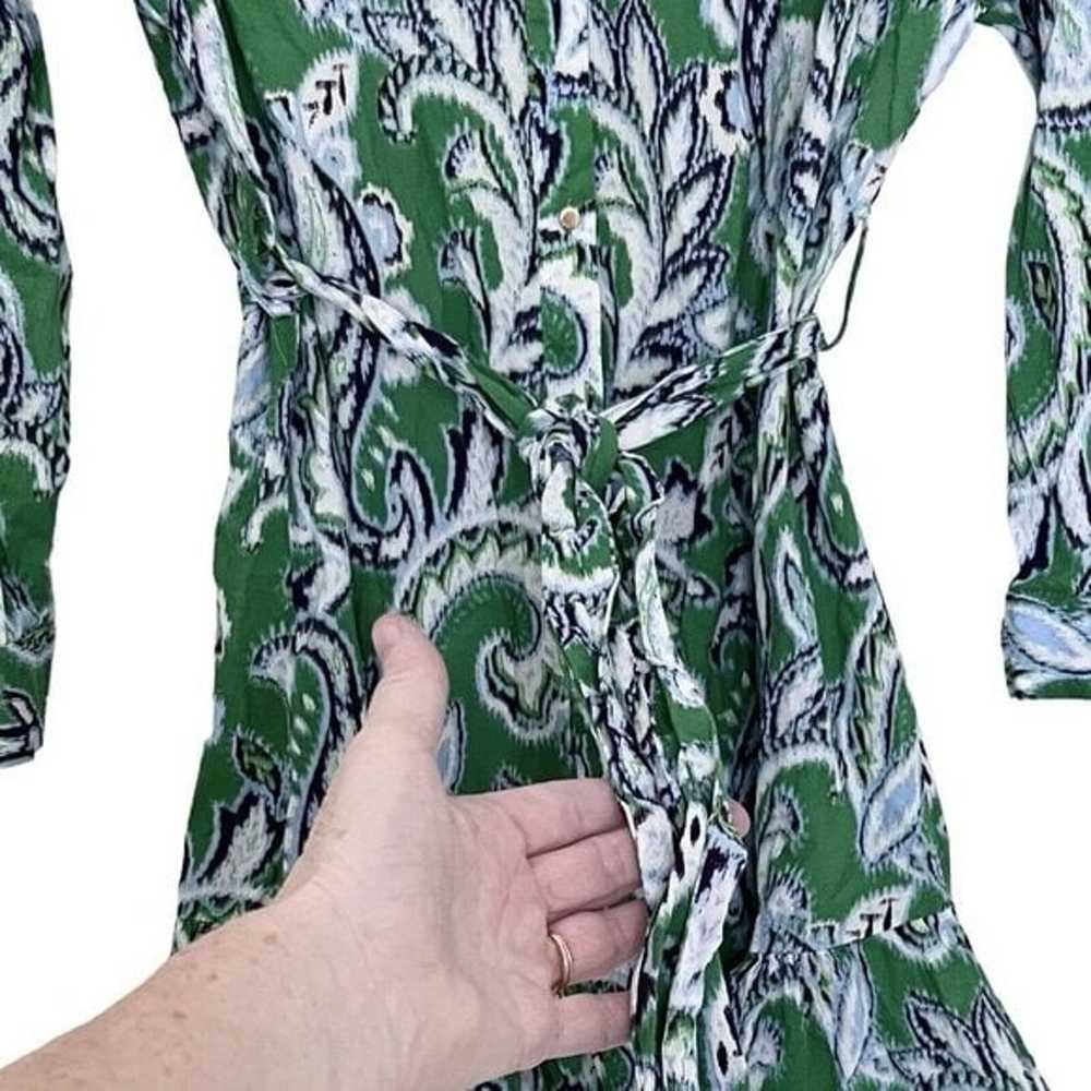 ZARA Shirt Dress Size Medium Flounce Ruffle Cotto… - image 5