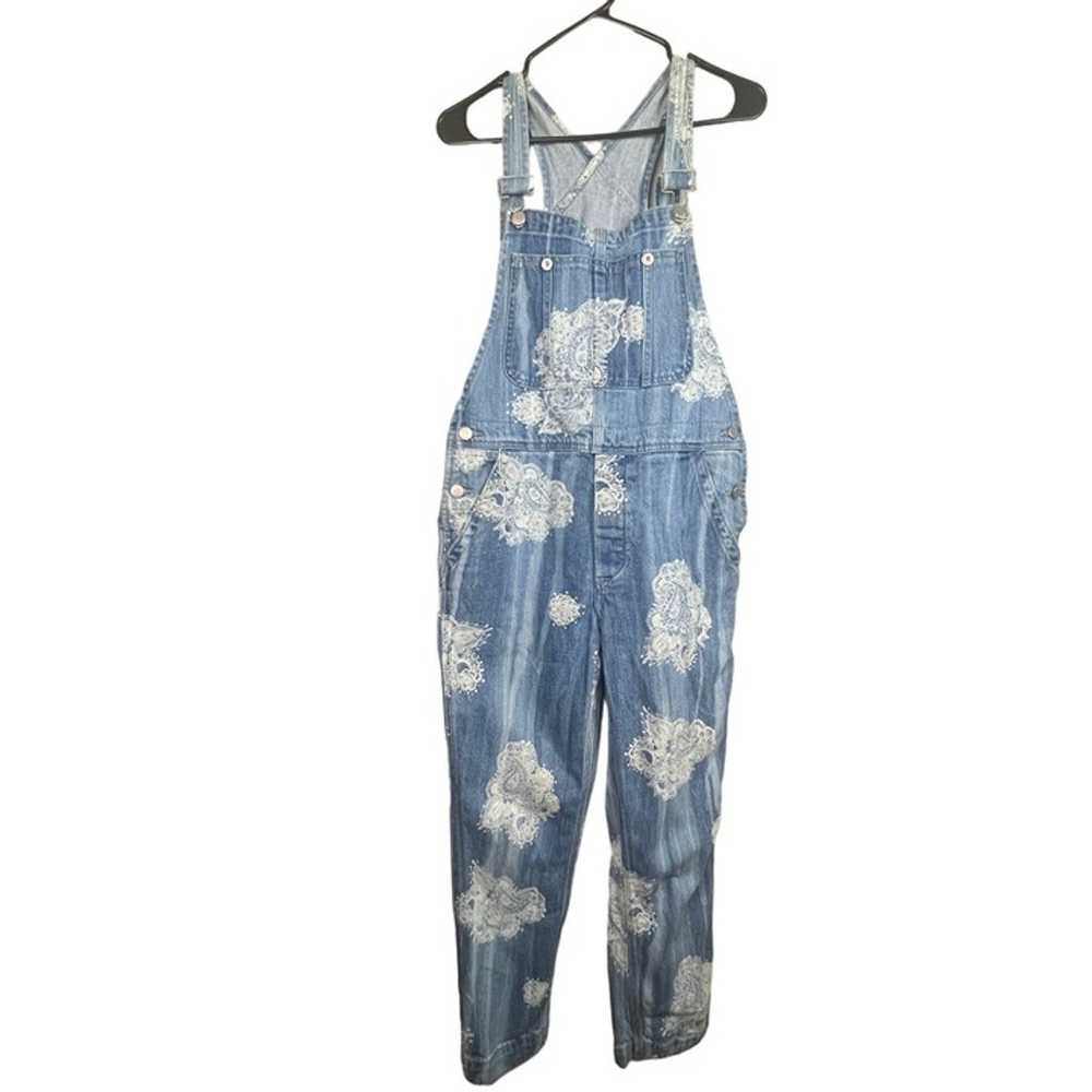 Free People Women's White and Blue Dungarees-over… - image 4