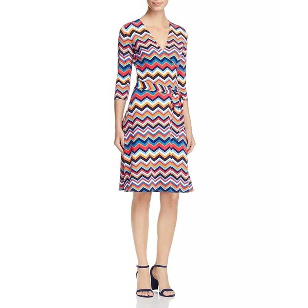 Leota Perfect Chevron Stripe Wrap Dress Dress Siz… - image 1