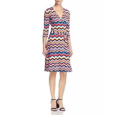 Leota Perfect Chevron Stripe Wrap Dress Dress Siz… - image 1