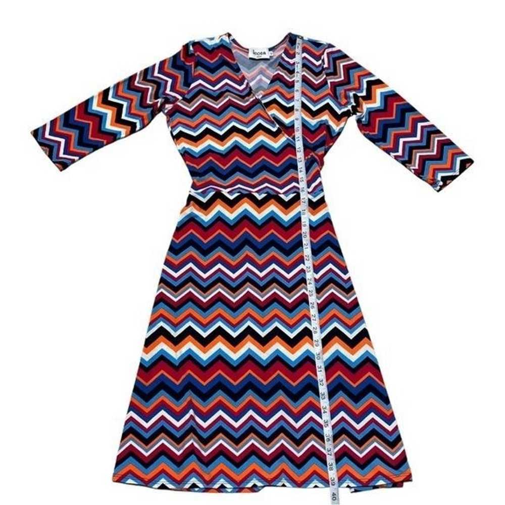 Leota Perfect Chevron Stripe Wrap Dress Dress Siz… - image 5