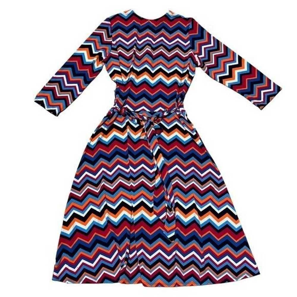 Leota Perfect Chevron Stripe Wrap Dress Dress Siz… - image 6