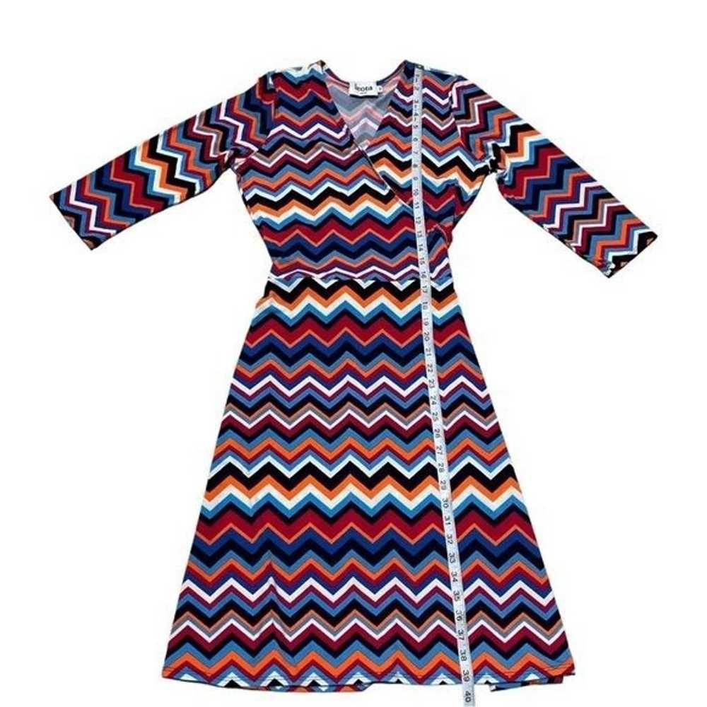 Leota Perfect Chevron Stripe Wrap Dress Dress Siz… - image 9