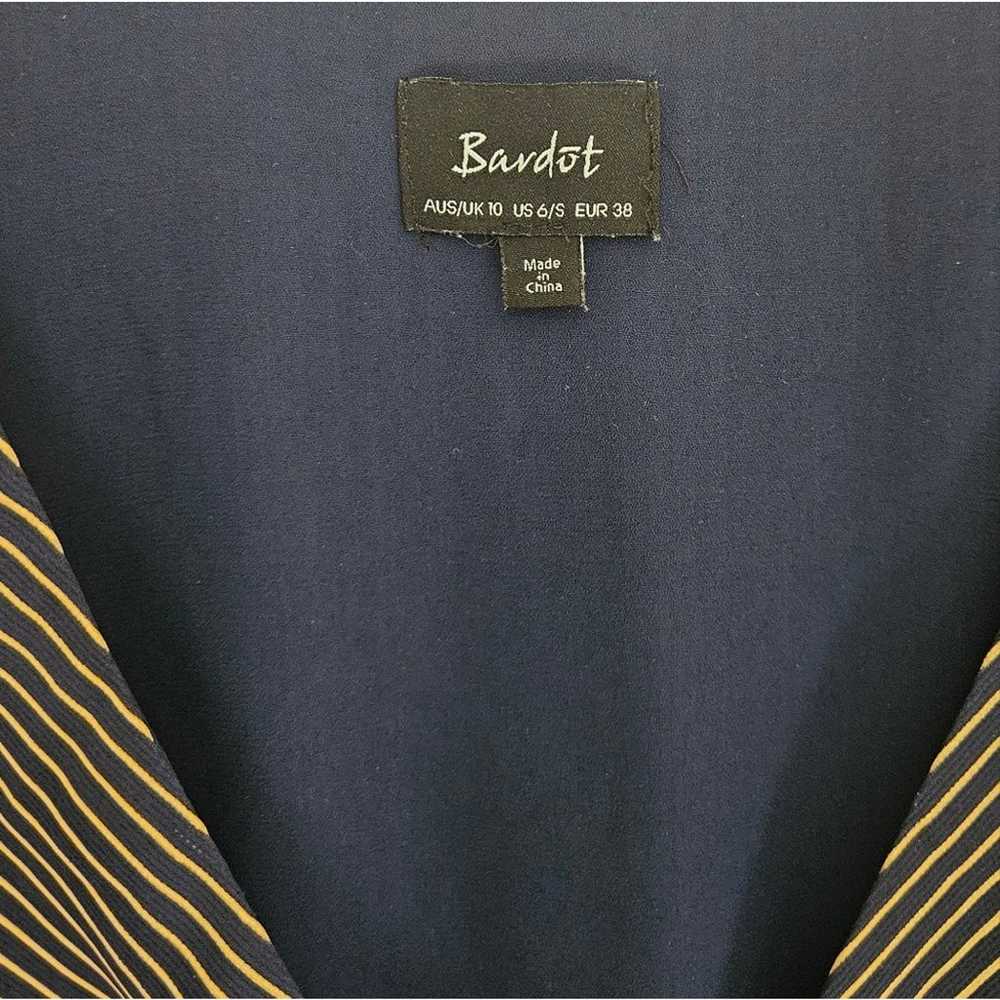 Bardot Gold and Navy Striped Loretta Maxi Dress S… - image 5
