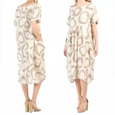 NEW! KLASIKS Italian 100% Linen Dress Overlay Poc… - image 1