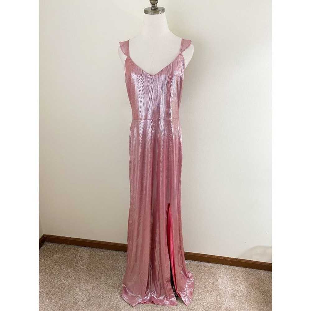 Wayf Metallic Pink Full Length Dress Women's Size… - image 10
