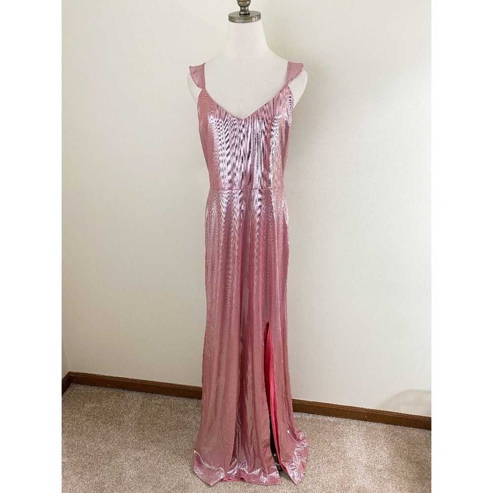 Wayf Metallic Pink Full Length Dress Women's Size… - image 2