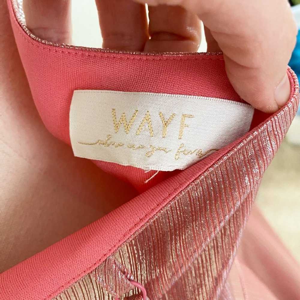Wayf Metallic Pink Full Length Dress Women's Size… - image 5