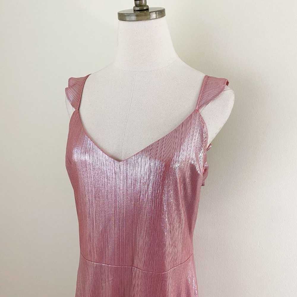 Wayf Metallic Pink Full Length Dress Women's Size… - image 8
