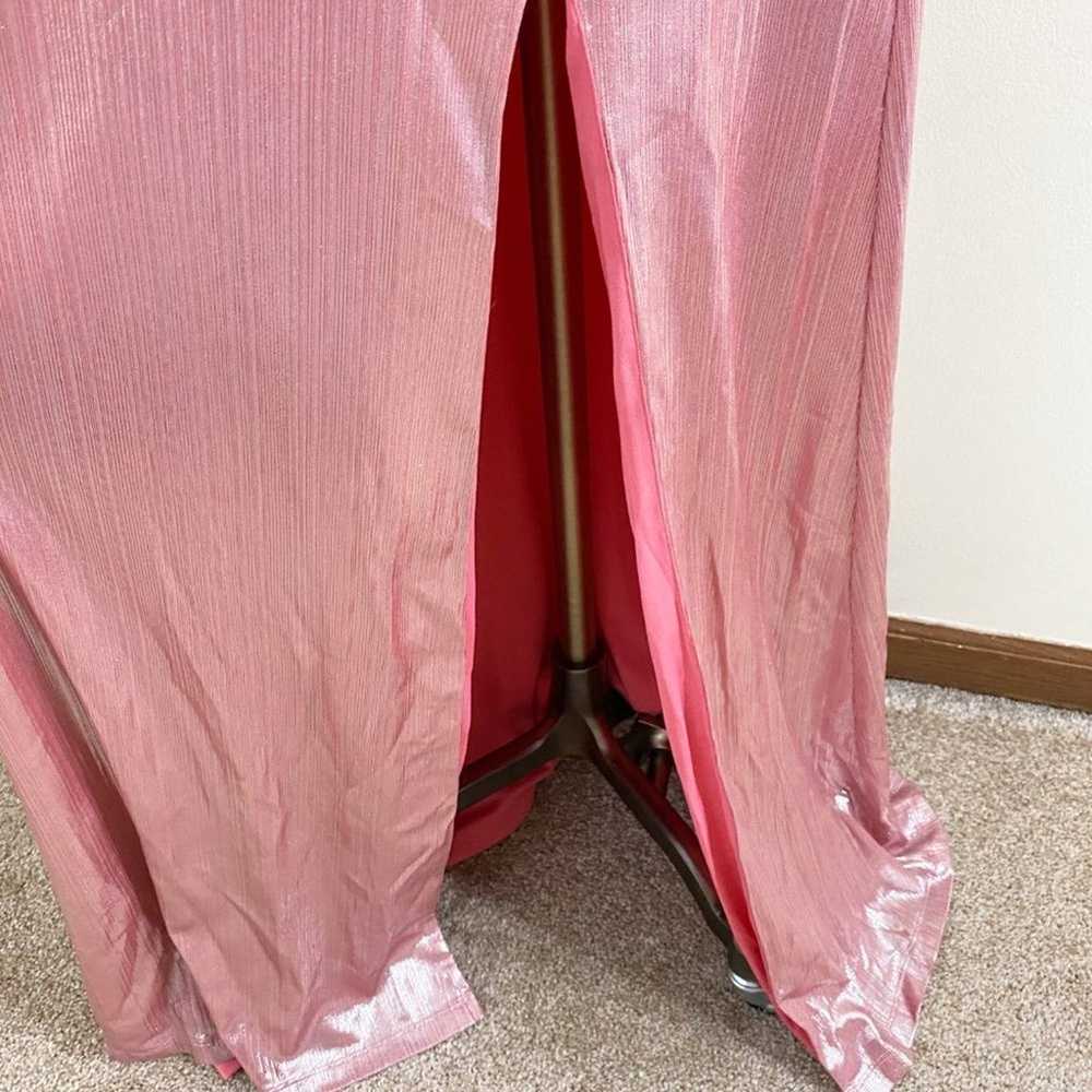 Wayf Metallic Pink Full Length Dress Women's Size… - image 9