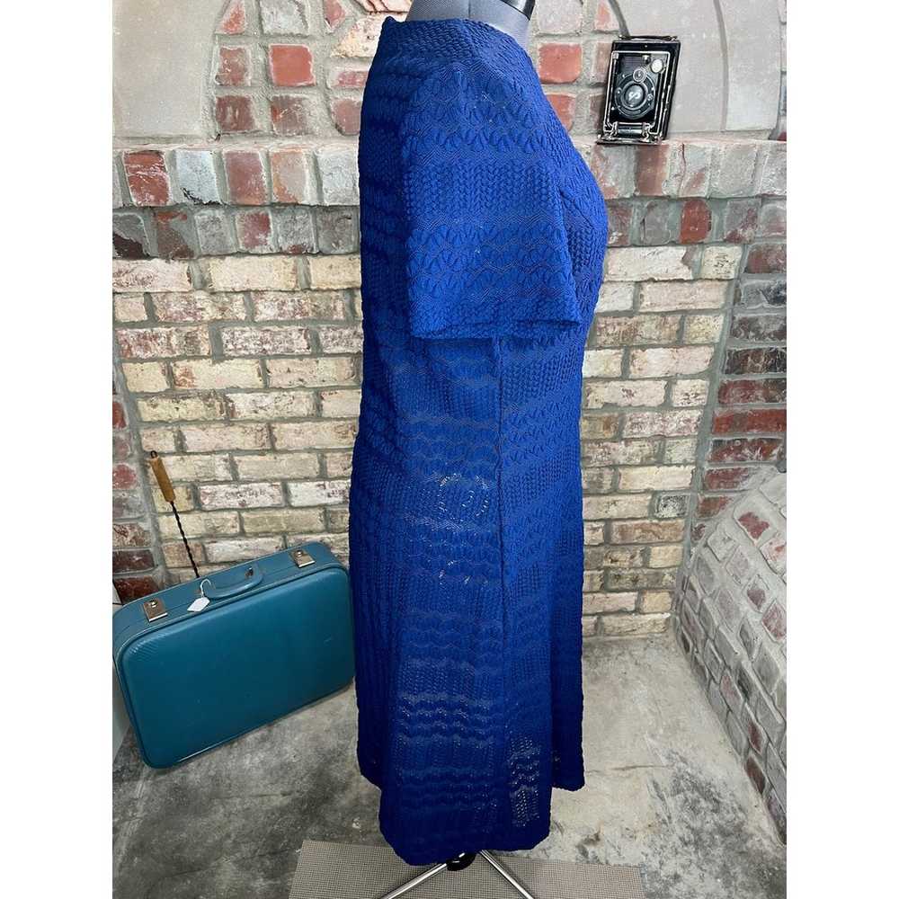 Dress Jacket set lace blue navy 1980s - image 10
