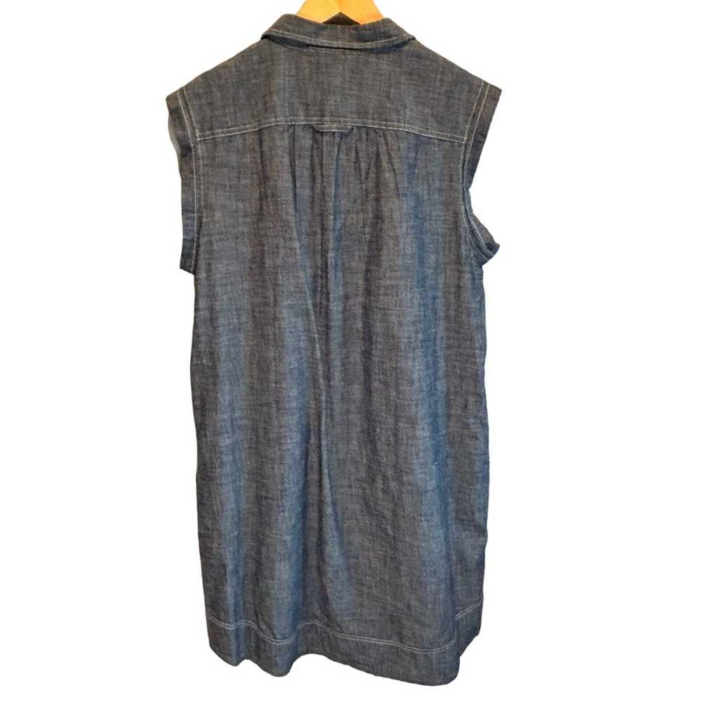 Duluth Trading Chambray Sleeveless Shirt Dress - … - image 5