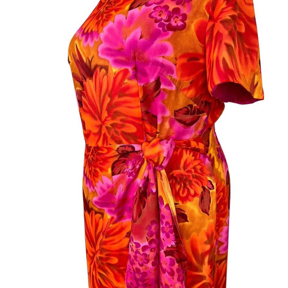 Jessica Howard Tropical Floral Maxi Wrap Dress Pi… - image 2