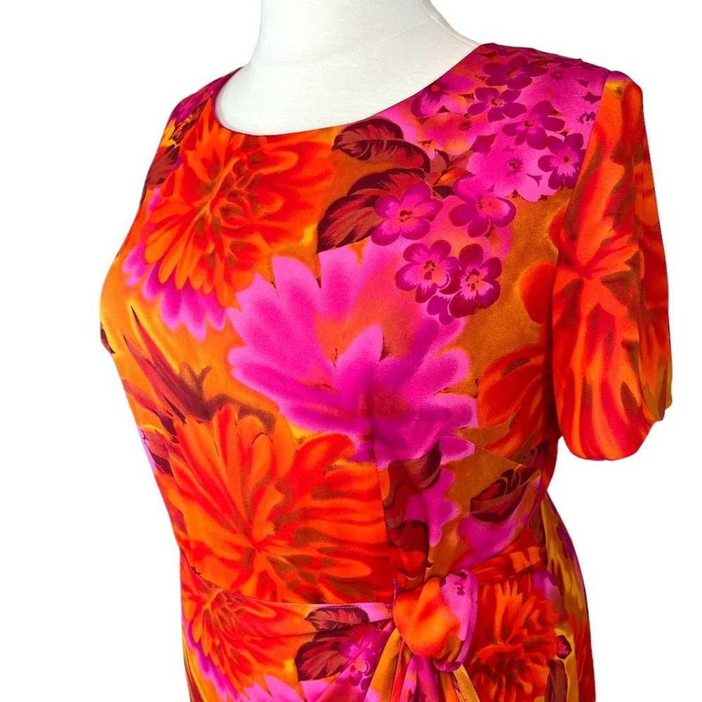 Jessica Howard Tropical Floral Maxi Wrap Dress Pi… - image 4