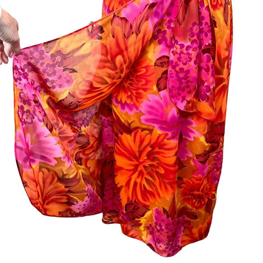 Jessica Howard Tropical Floral Maxi Wrap Dress Pi… - image 5