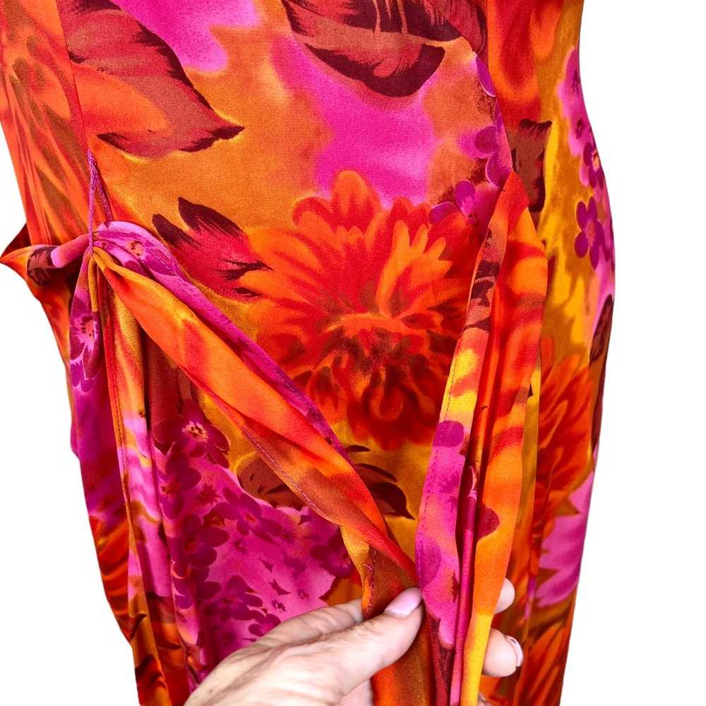 Jessica Howard Tropical Floral Maxi Wrap Dress Pi… - image 8