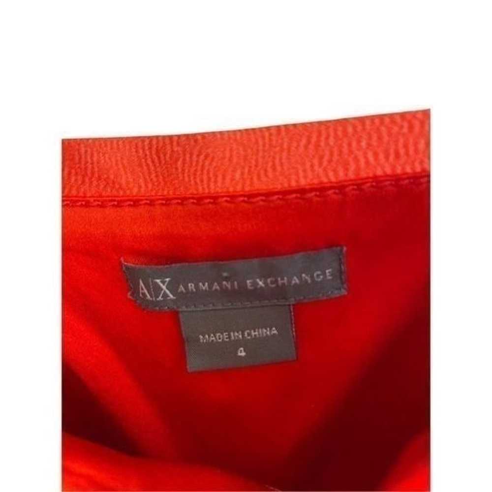 A|X Armani Exchange Red Orange Satin Silk V-neck … - image 4