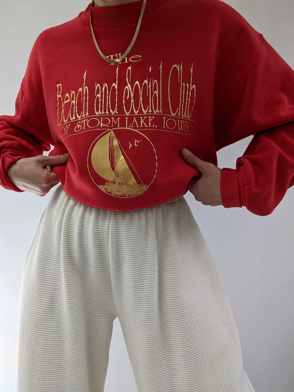 Vintage "Beach Club" Gold Foil Sweatshirt - image 4