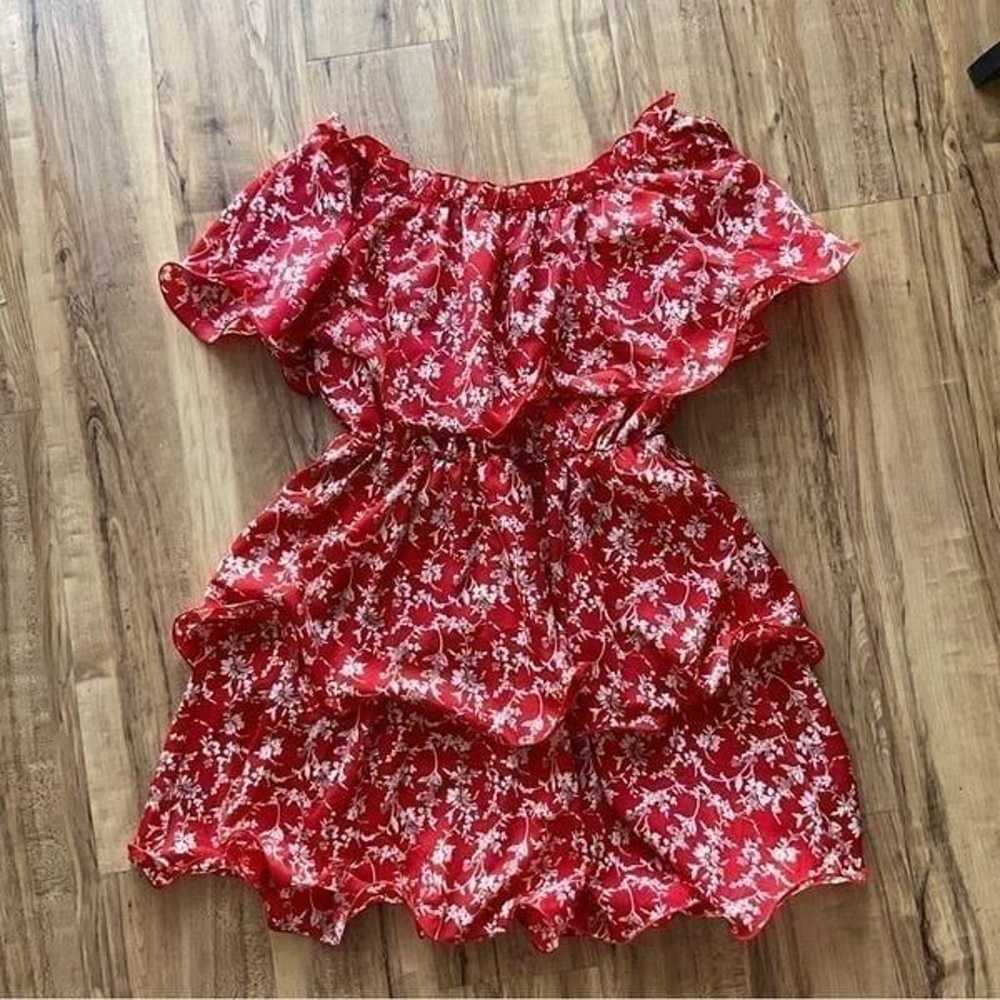 Pretty Little Thing Red Floral Print Chiffon Bard… - image 10