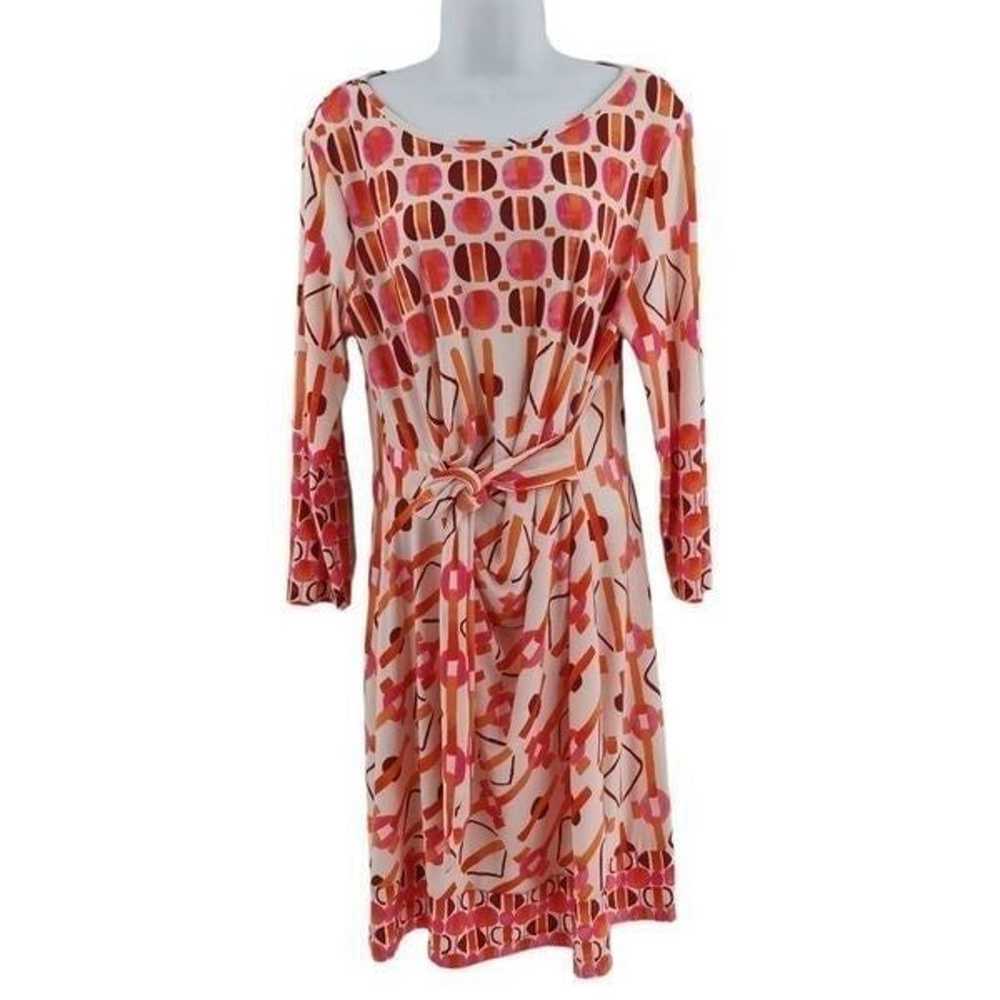Groovy Patterned Long Sleeved Wrap Dress - image 1