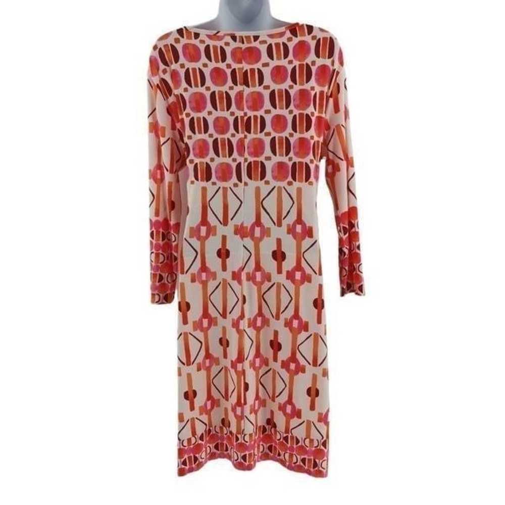 Groovy Patterned Long Sleeved Wrap Dress - image 2
