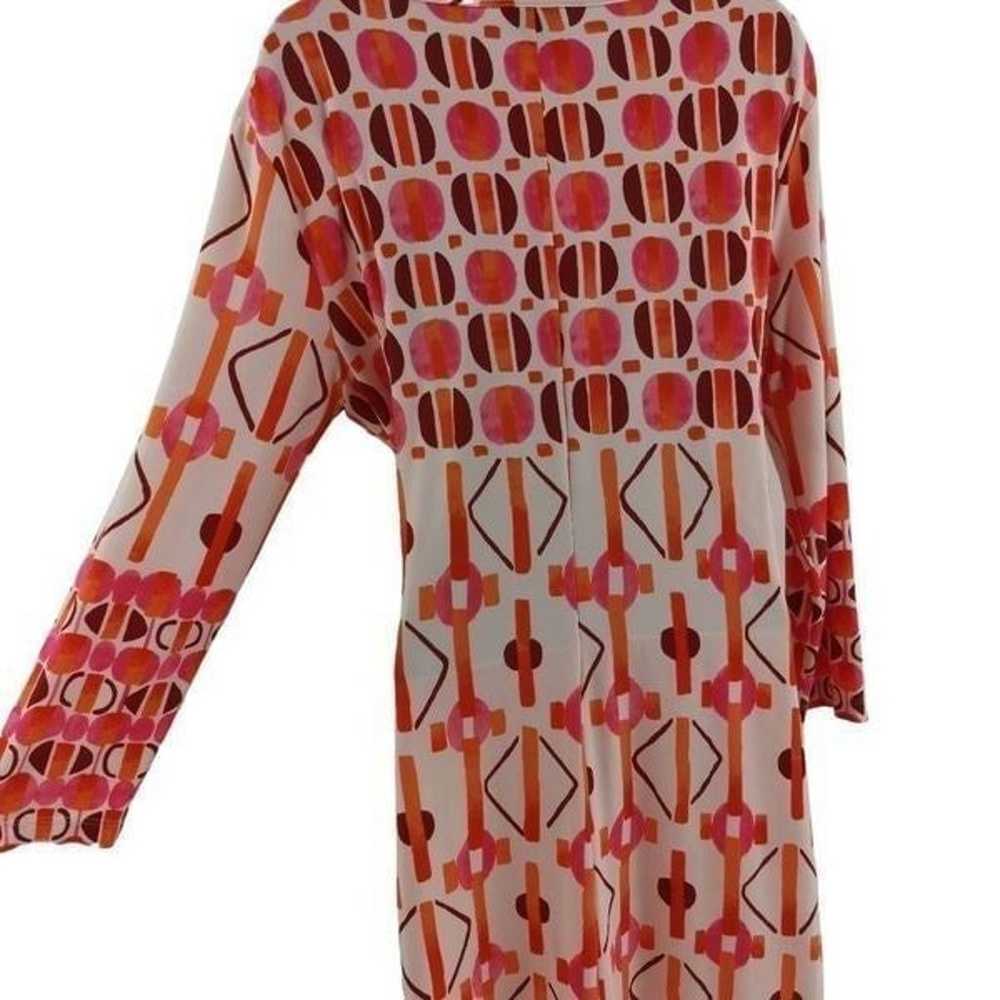 Groovy Patterned Long Sleeved Wrap Dress - image 3