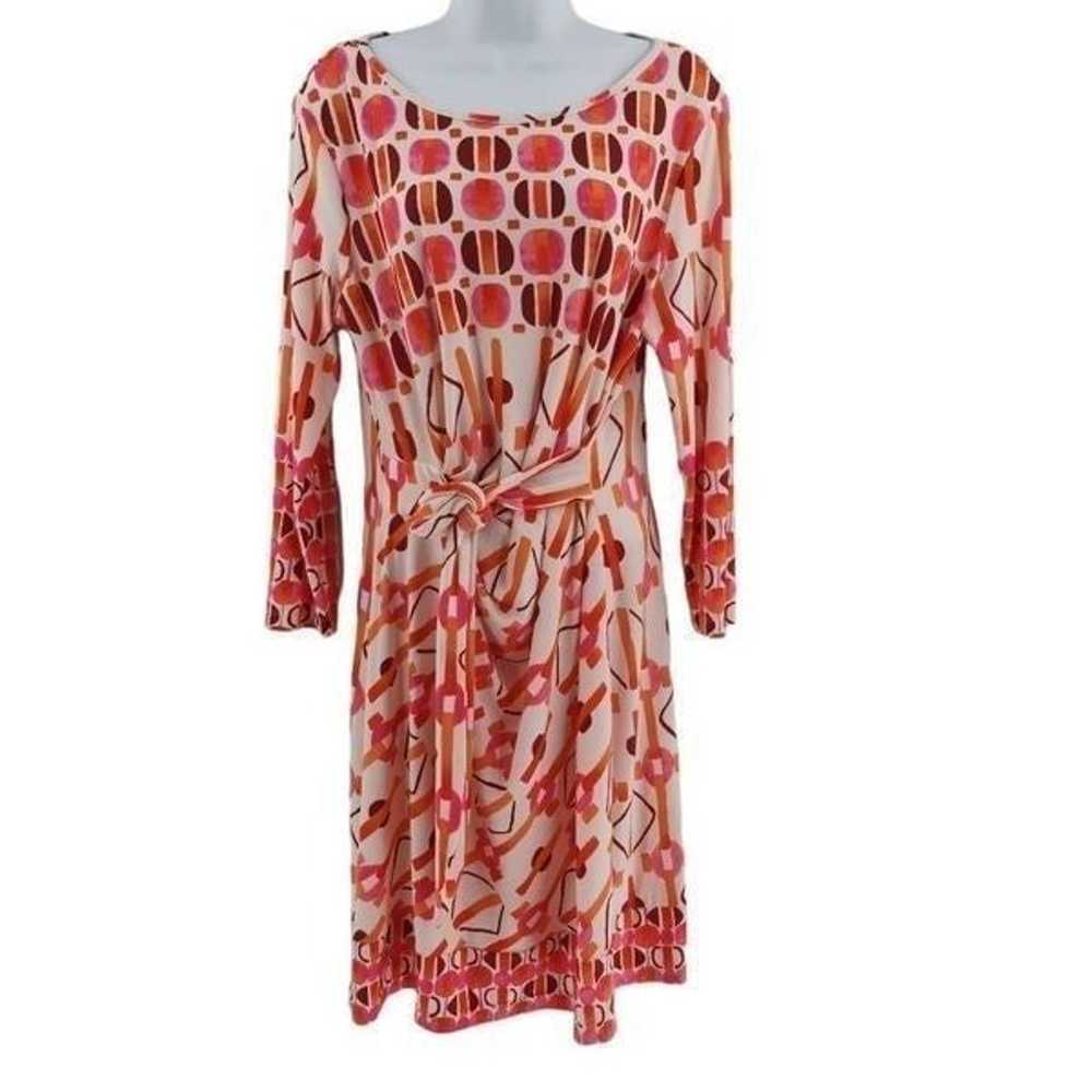 Groovy Patterned Long Sleeved Wrap Dress - image 7