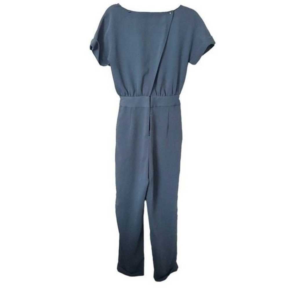 ZARA Tie Front Ankle Jumpsuit in Teal Sz Small - image 4