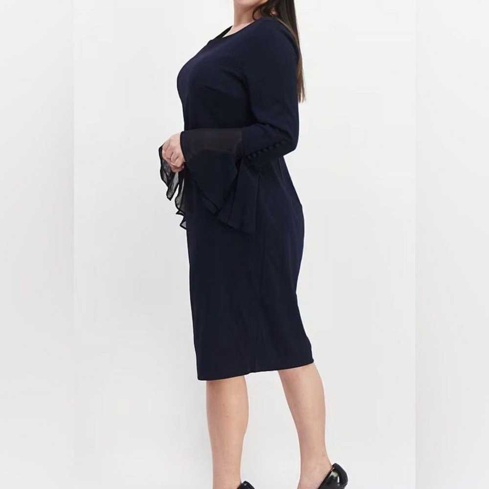 Calvin Klein Dress 10 Midi Black Long  Sleeve Zip… - image 8