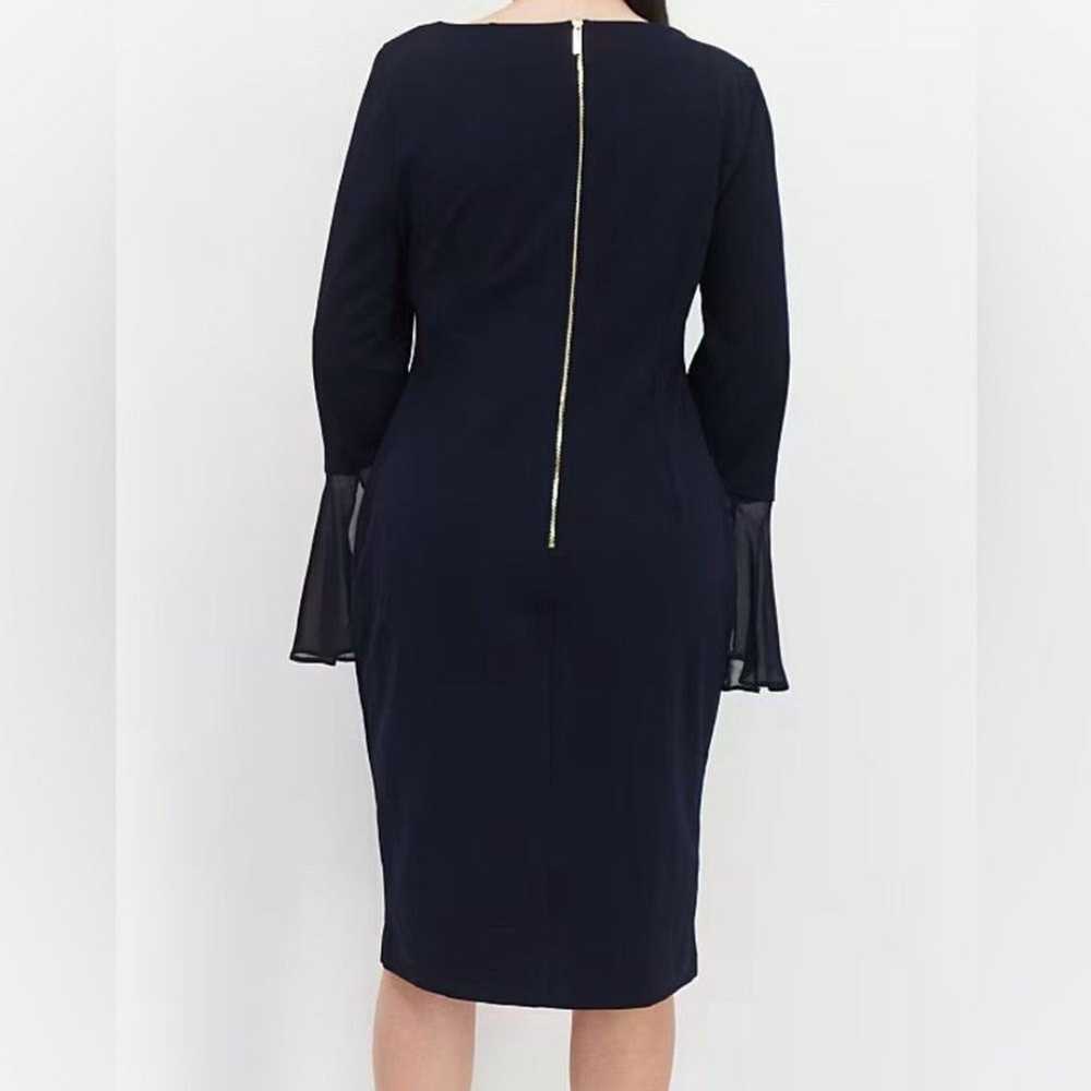 Calvin Klein Dress 10 Midi Black Long  Sleeve Zip… - image 9