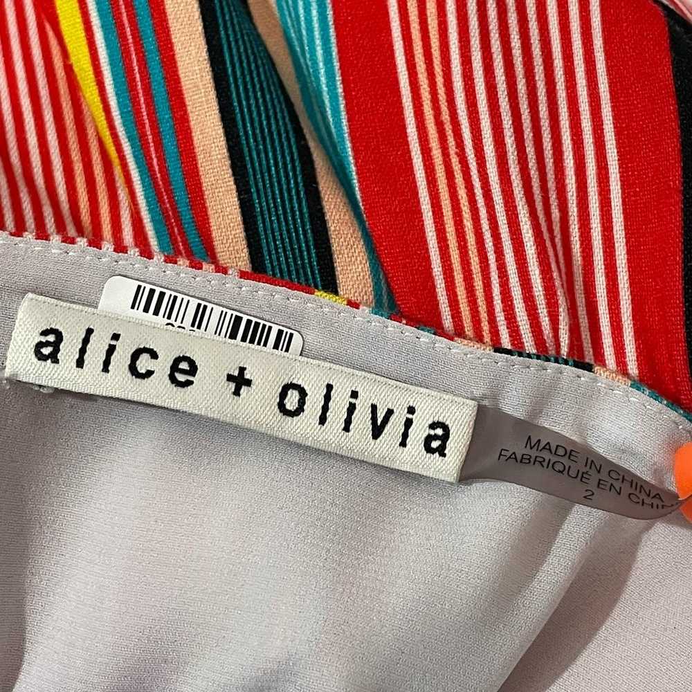 Alice + Olivia Lucie Striped Cropped Wide Leg Hal… - image 12