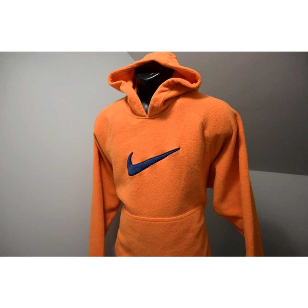 Nike VTG Nike Hoodie Orange Pull Over Fleece Swea… - image 3