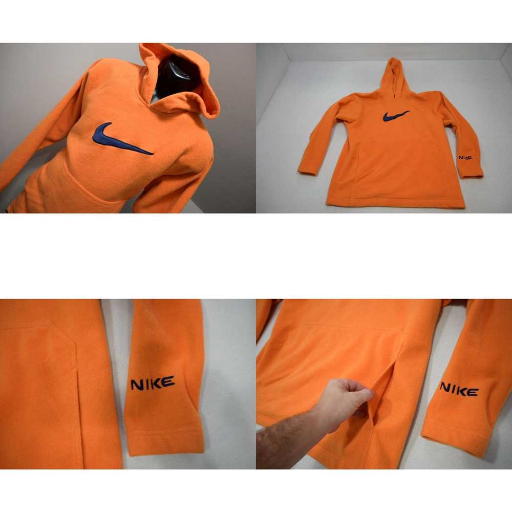 Nike VTG Nike Hoodie Orange Pull Over Fleece Swea… - image 4