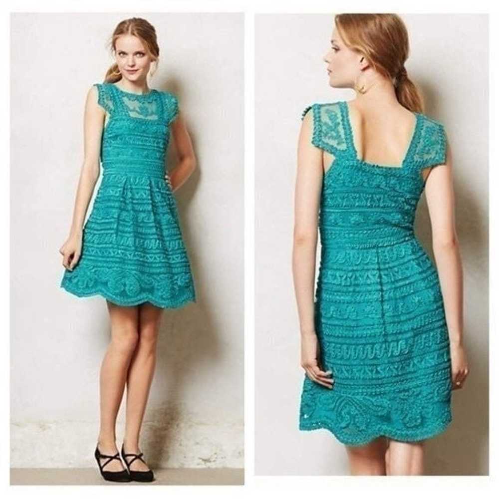 Yoana Baraschi Anthropologie Turquoise Dress Size… - image 1