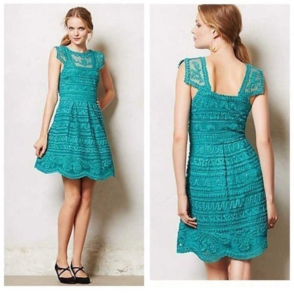 Yoana Baraschi Anthropologie Turquoise Dress Size… - image 3