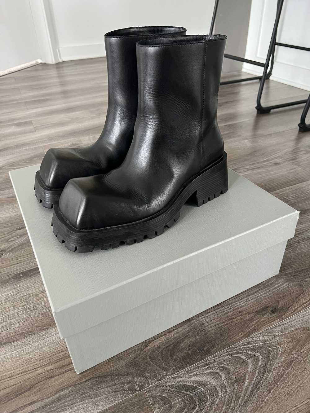 Balenciaga Calfskin Leather Trooper Boots - image 1