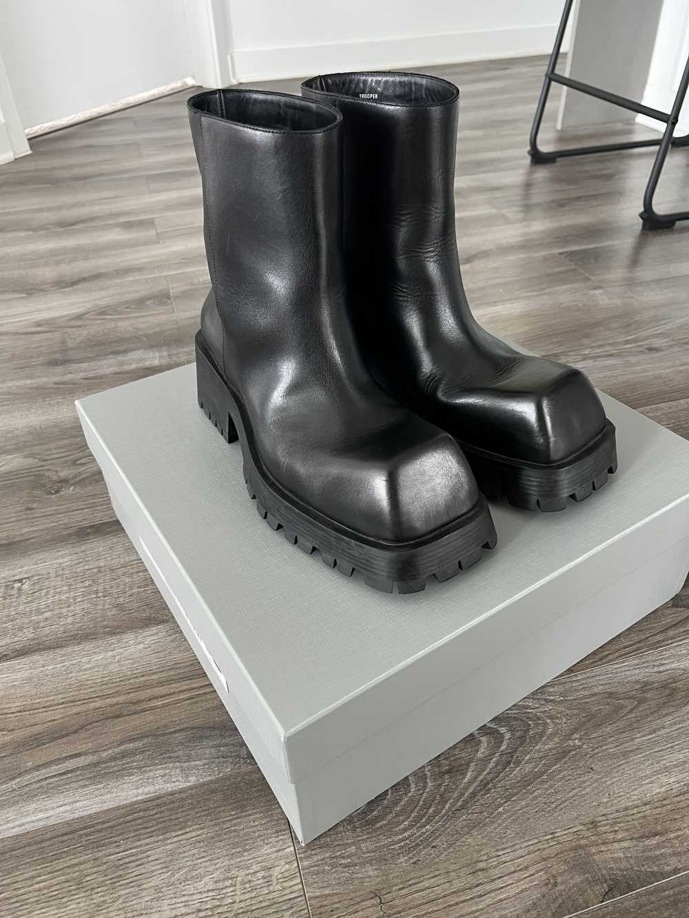 Balenciaga Calfskin Leather Trooper Boots - image 2