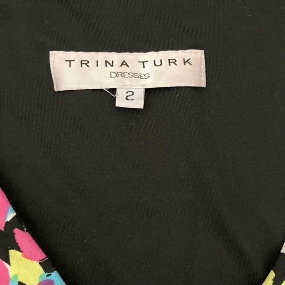 Trina Turk Dominica short dress V neck 3/4 sleeve… - image 3