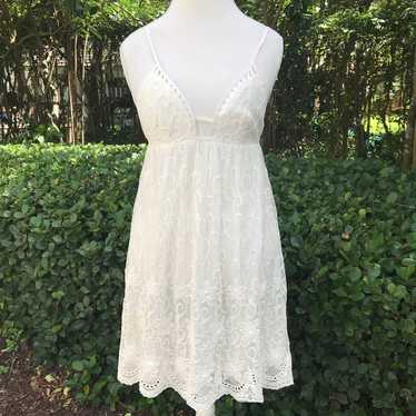 Millau white sheer lace cutout mini dress