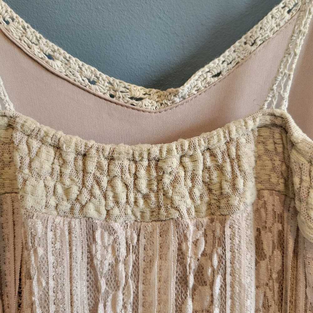 A'reve Women's S Taupe Crochet Lace Over Tiered R… - image 8
