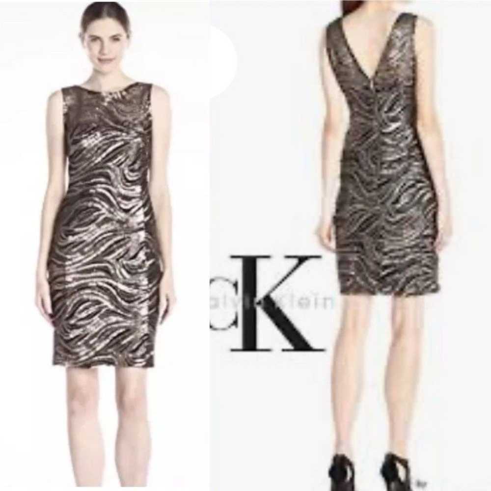 CALVIN KLEIN Sequin Sheath Dress, Women’s size 10 - image 12